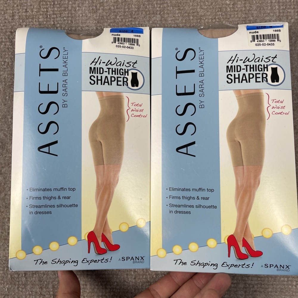 Assets By Spanx Women’s Color Nude Size 4 Hi-waist Mid Thigh Shaper Set Of 2